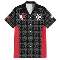 Custom Malta Football Jersey Go Champions Family Matching Off The Shoulder Long Sleeve Dress and Hawaiian Shirt Black Style