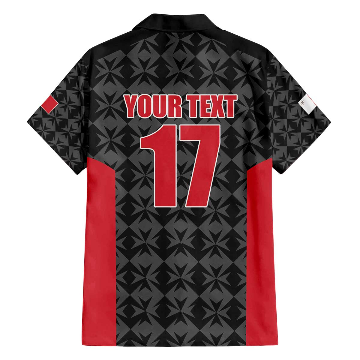 Custom Malta Football Jersey Go Champions Family Matching Off The Shoulder Long Sleeve Dress and Hawaiian Shirt Black Style