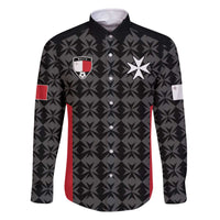 Custom Malta Football Jersey Go Champions Family Matching Off The Shoulder Long Sleeve Dress and Hawaiian Shirt Black Style