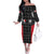 Custom Malta Football Jersey Go Champions Family Matching Off The Shoulder Long Sleeve Dress and Hawaiian Shirt Black Style