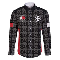 Custom Malta Football Jersey Go Champions Family Matching Off Shoulder Maxi Dress and Hawaiian Shirt Black Style