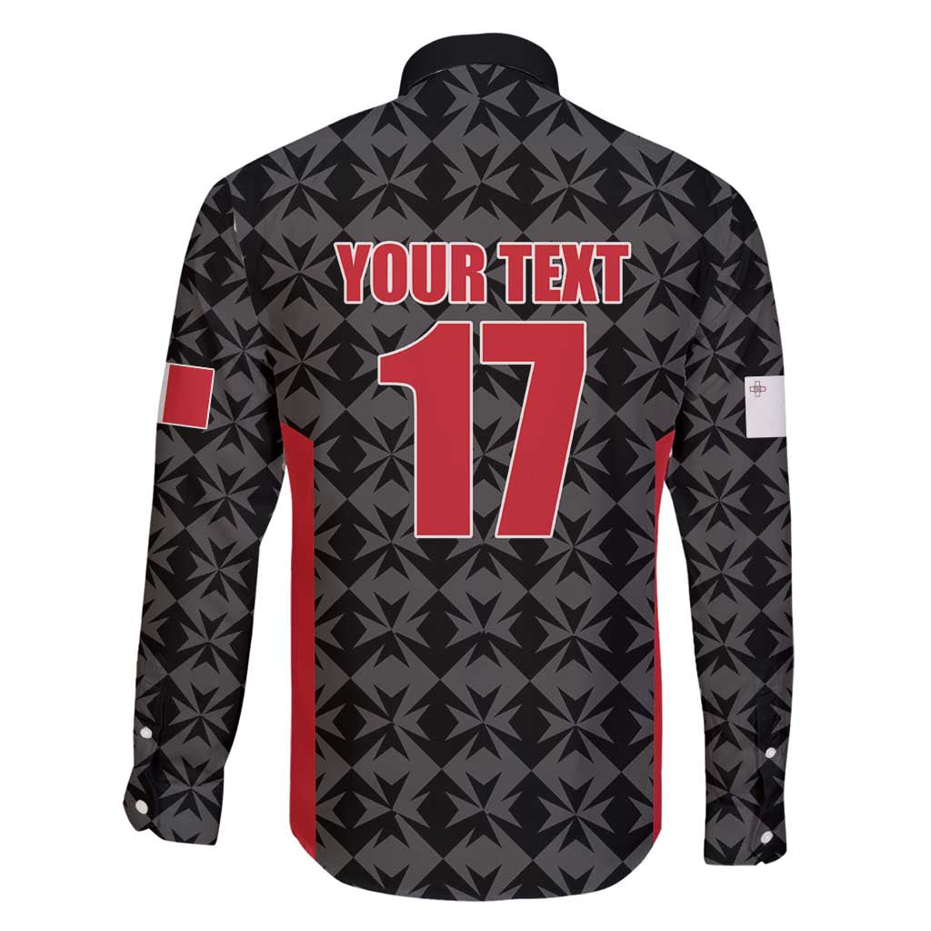 Custom Malta Football Jersey Go Champions Family Matching Off Shoulder Maxi Dress and Hawaiian Shirt Black Style