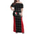 Custom Malta Football Jersey Go Champions Family Matching Off Shoulder Maxi Dress and Hawaiian Shirt Black Style