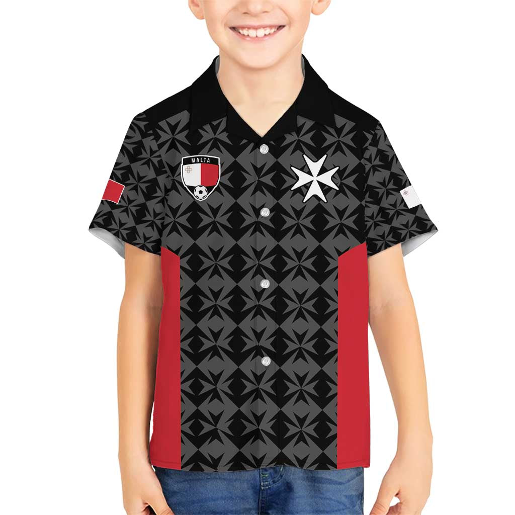 Custom Malta Football Jersey Go Champions Family Matching Puletasi and Hawaiian Shirt Black Style