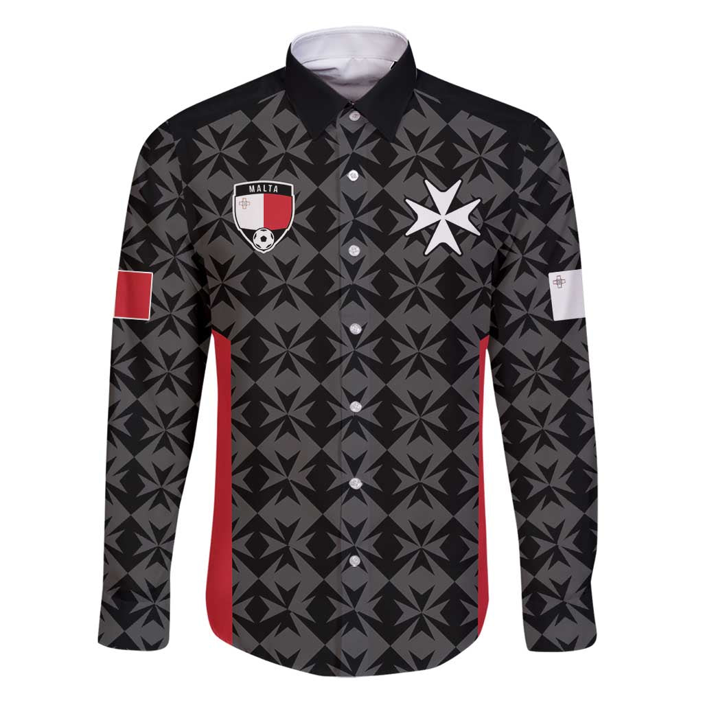 Custom Malta Football Jersey Go Champions Family Matching Summer Maxi Dress and Hawaiian Shirt Black Style