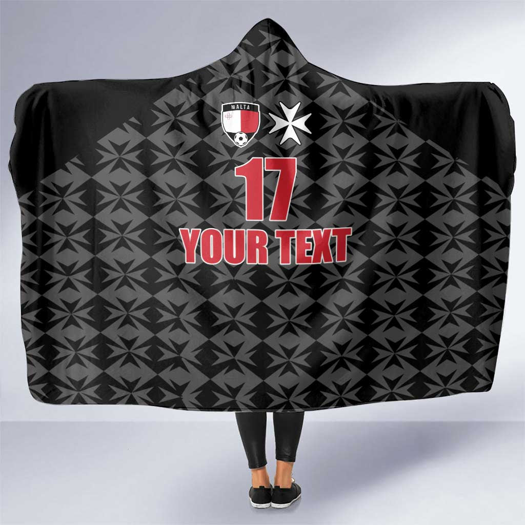 Custom Malta Football Jersey Go Champions Hooded Blanket Black Style