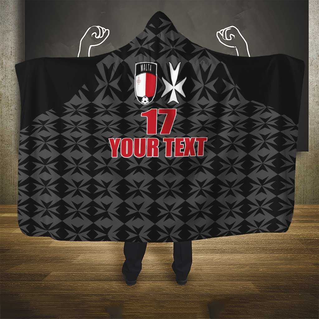 Custom Malta Football Jersey Go Champions Hooded Blanket Black Style