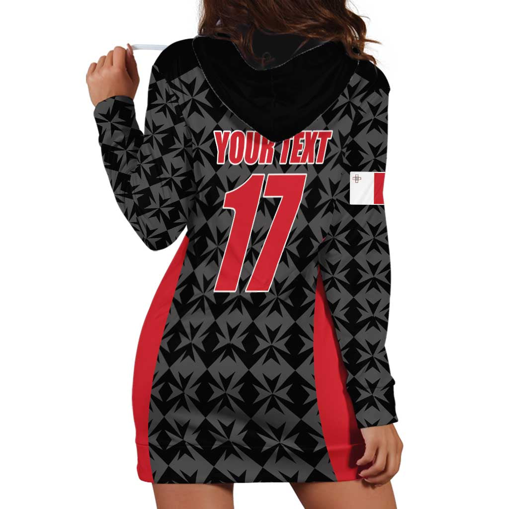 Custom Malta Football Jersey Go Champions Hoodie Dress Black Style