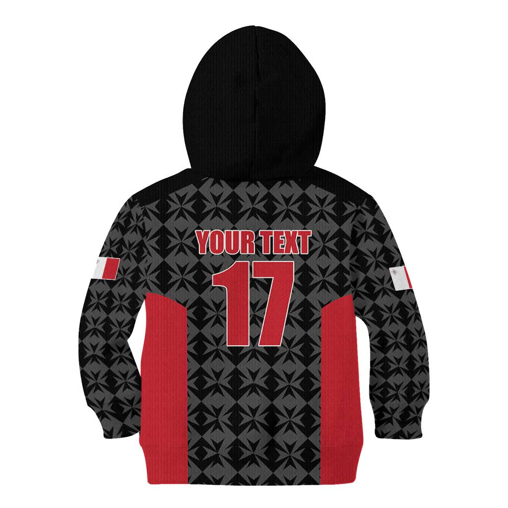 Custom Malta Football Jersey Go Champions Kid Hoodie Black Style