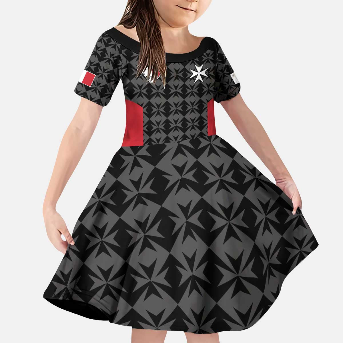Custom Malta Football Jersey Go Champions Kid Short Sleeve Dress Black Style