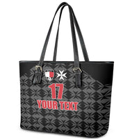 Custom Malta Football Jersey Go Champions Leather Tote Bag Black Style