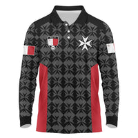 Custom Malta Football Jersey Go Champions Long Sleeve Polo Shirt Black Style