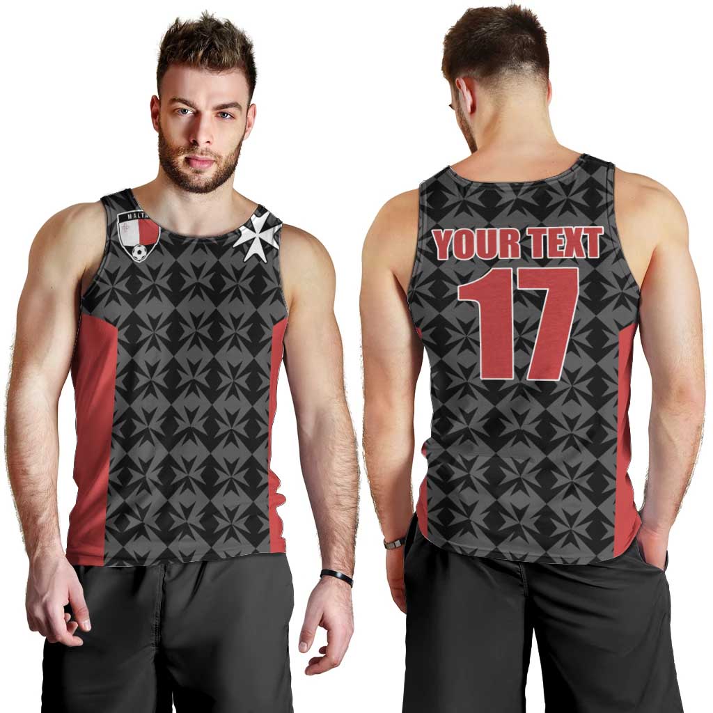 Custom Malta Football Jersey Go Champions Men Tank Top Black Style