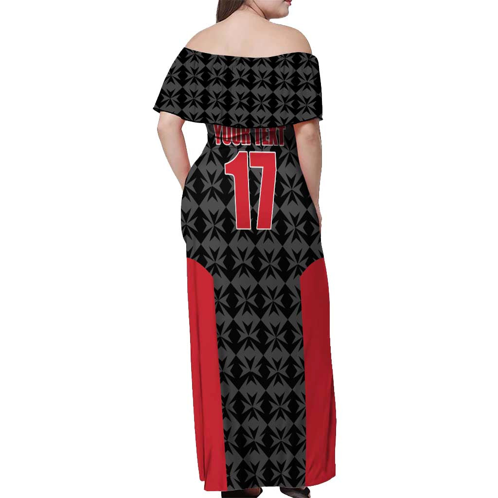 Custom Malta Football Jersey Go Champions Off Shoulder Maxi Dress Black Style