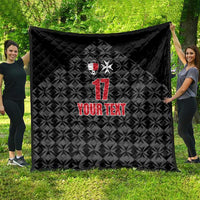 Custom Malta Football Jersey Go Champions Quilt Black Style