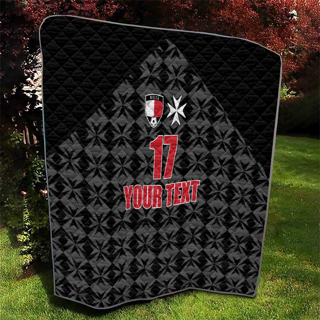 Custom Malta Football Jersey Go Champions Quilt Black Style