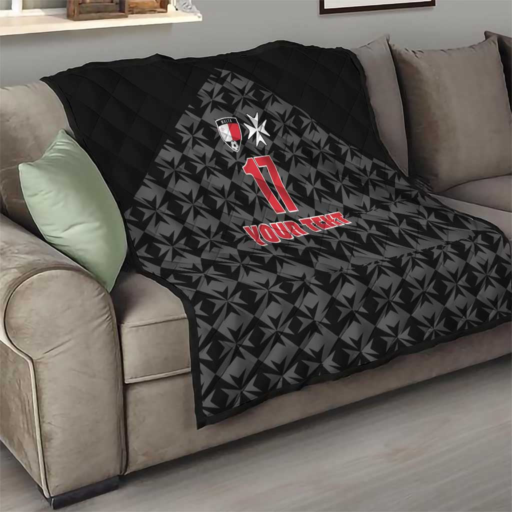 Custom Malta Football Jersey Go Champions Quilt Black Style