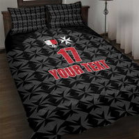 Custom Malta Football Jersey Go Champions Quilt Bed Set Black Style