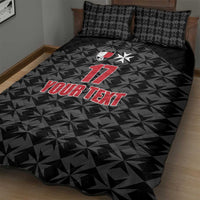 Custom Malta Football Jersey Go Champions Quilt Bed Set Black Style