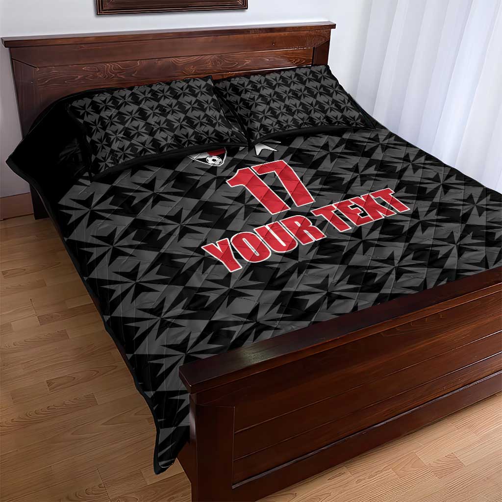 Custom Malta Football Jersey Go Champions Quilt Bed Set Black Style
