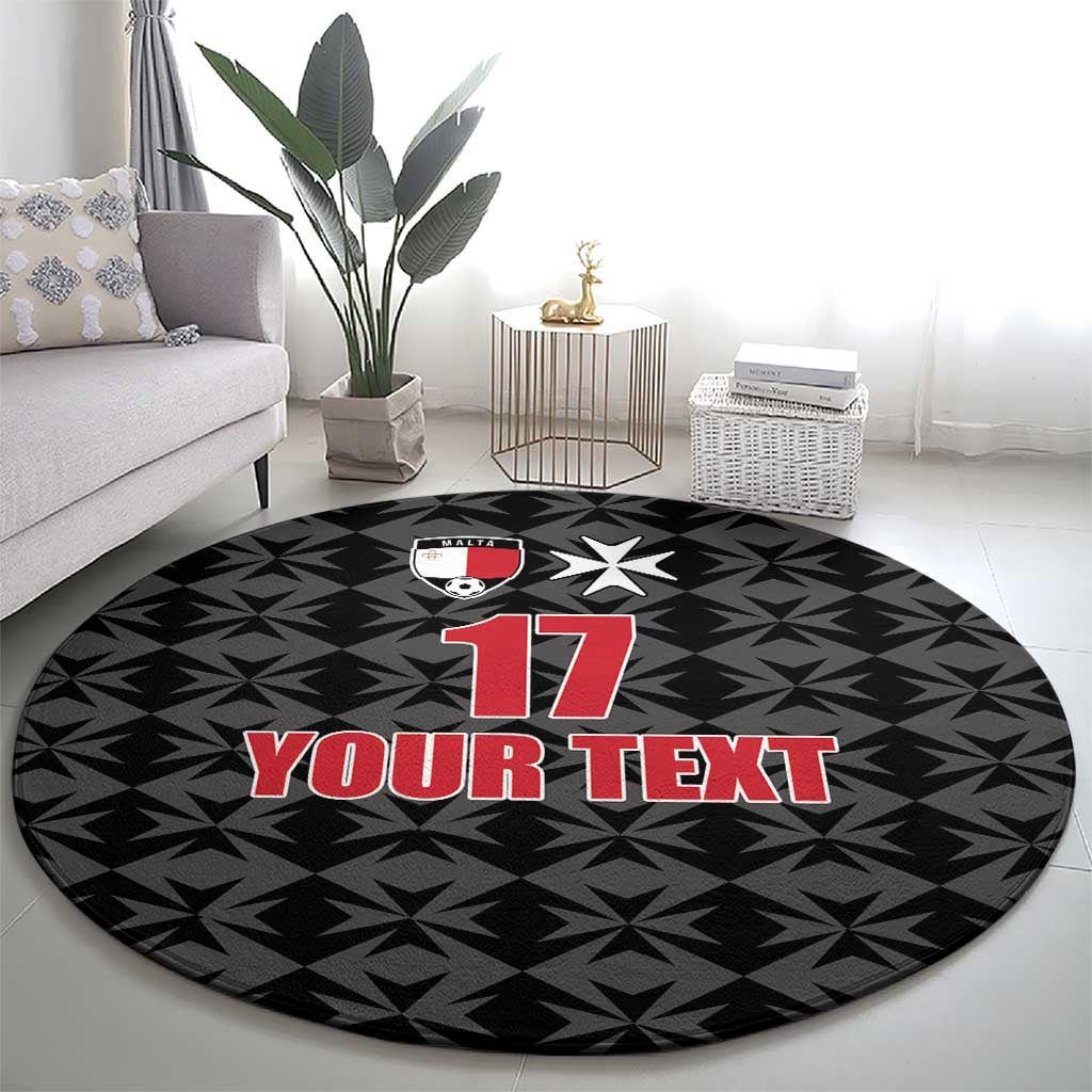 Custom Malta Football Jersey Go Champions Round Carpet Black Style