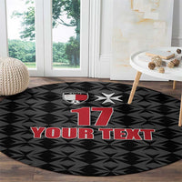 Custom Malta Football Jersey Go Champions Round Carpet Black Style