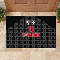 Custom Malta Football Jersey Go Champions Rubber Doormat Black Style