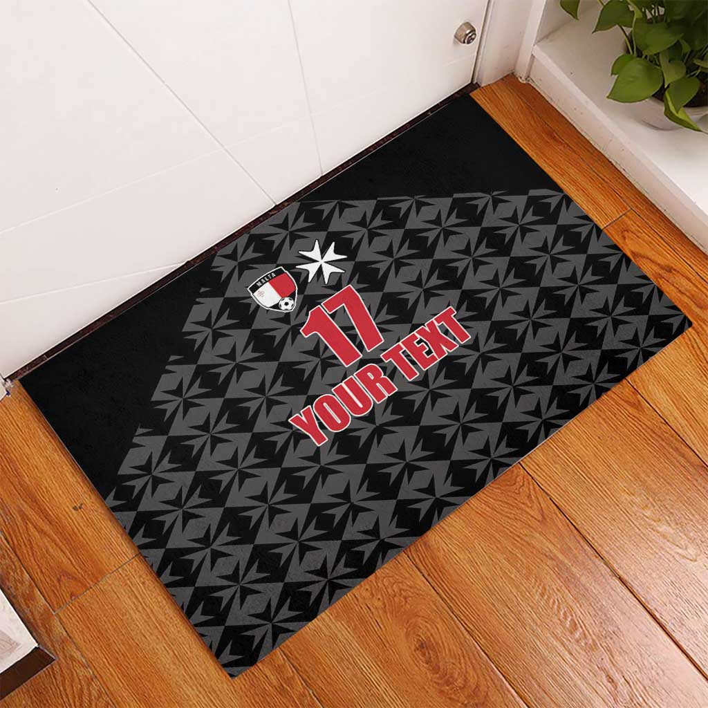 Custom Malta Football Jersey Go Champions Rubber Doormat Black Style