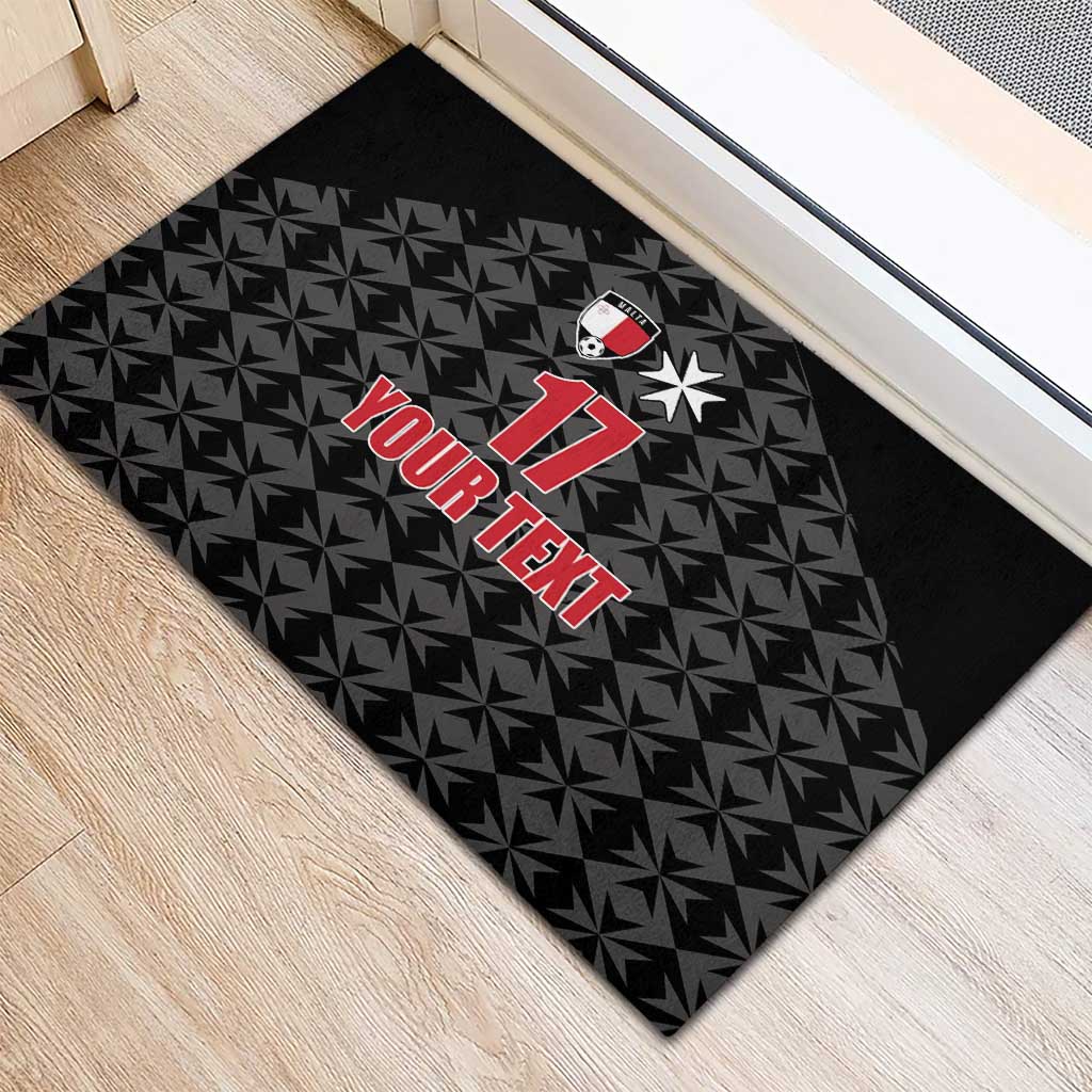 Custom Malta Football Jersey Go Champions Rubber Doormat Black Style