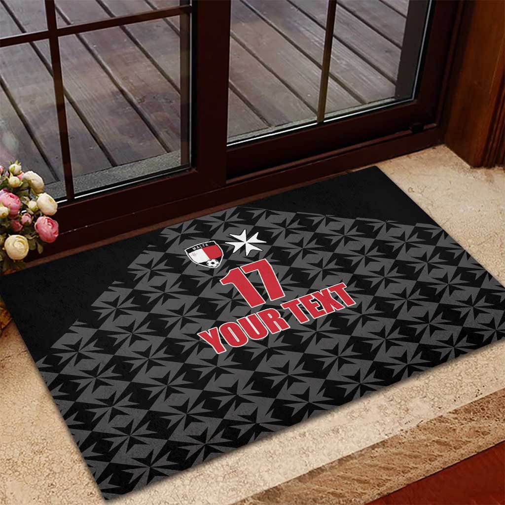Custom Malta Football Jersey Go Champions Rubber Doormat Black Style