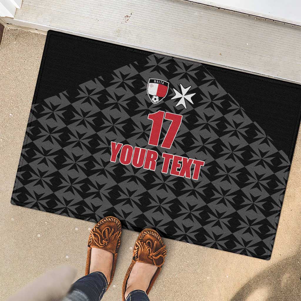 Custom Malta Football Jersey Go Champions Rubber Doormat Black Style