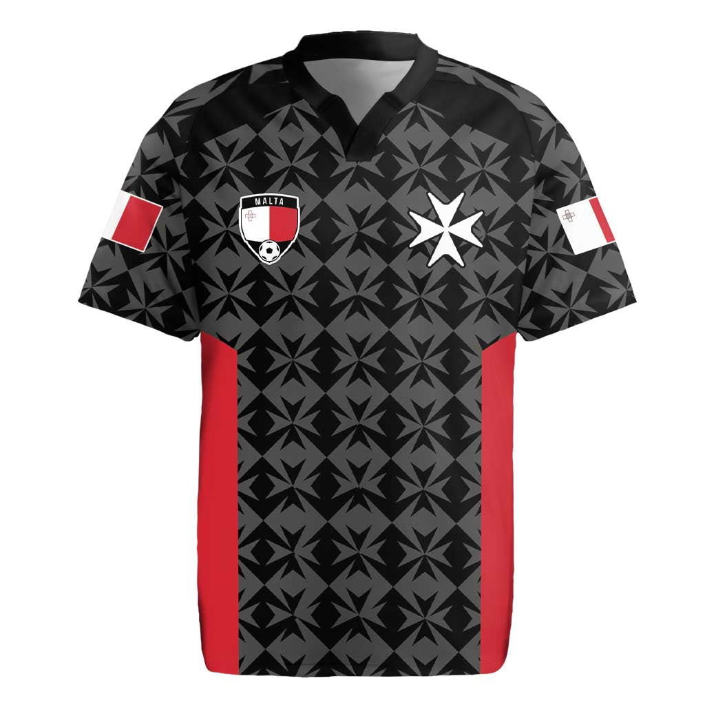Custom Malta Football Jersey Go Champions Rugby Jersey Black Style