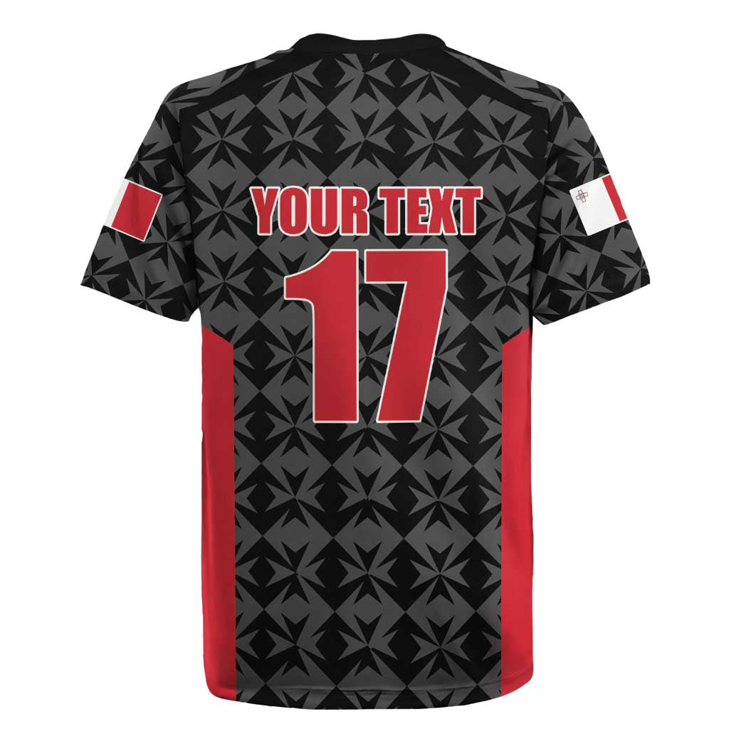 Custom Malta Football Jersey Go Champions Rugby Jersey Black Style