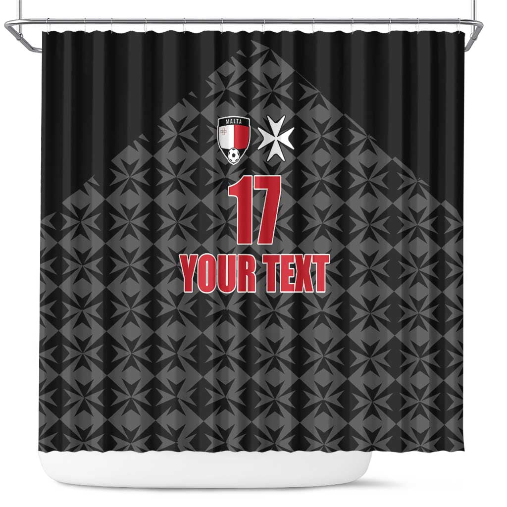 Custom Malta Football Jersey Go Champions Shower Curtain Black Style