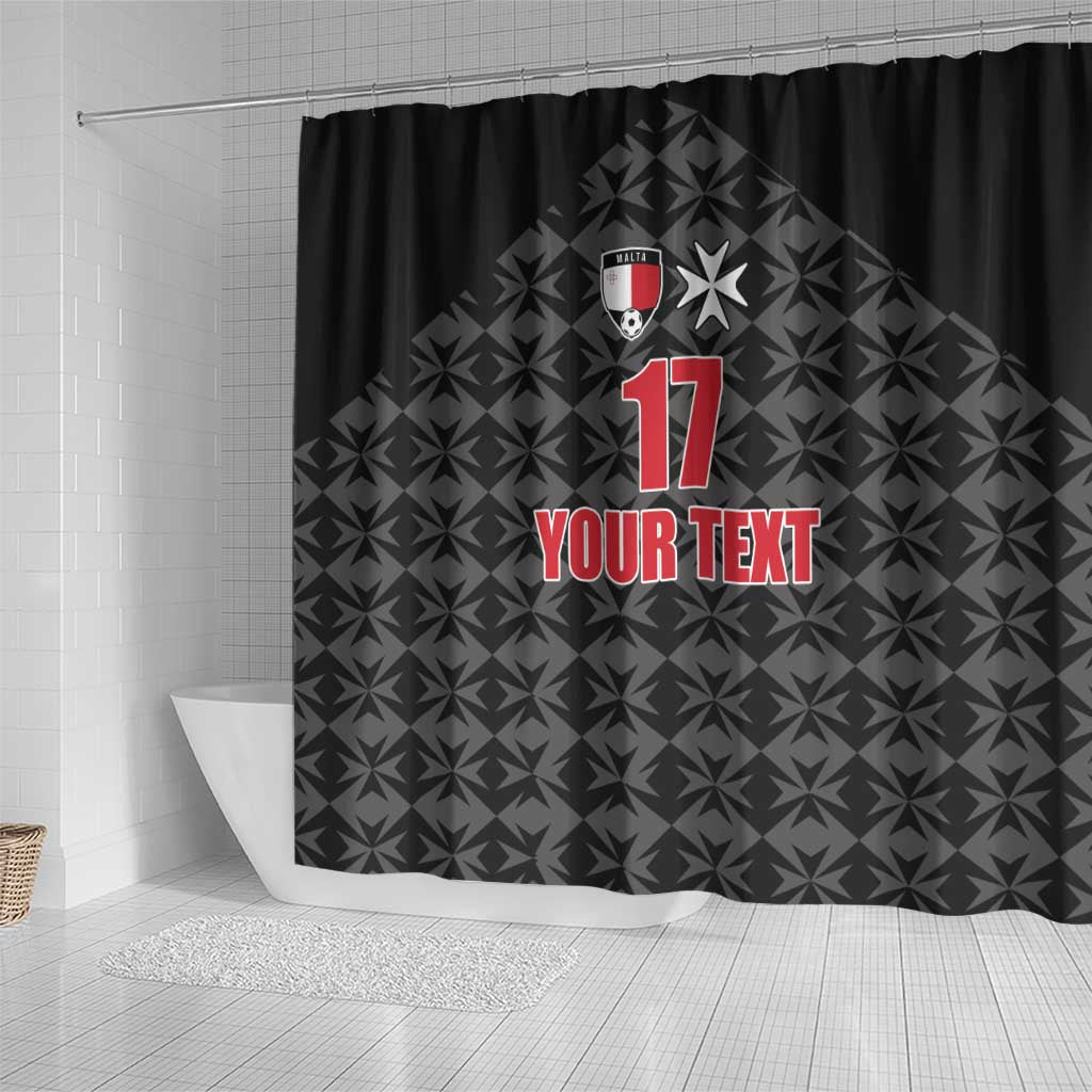 Custom Malta Football Jersey Go Champions Shower Curtain Black Style