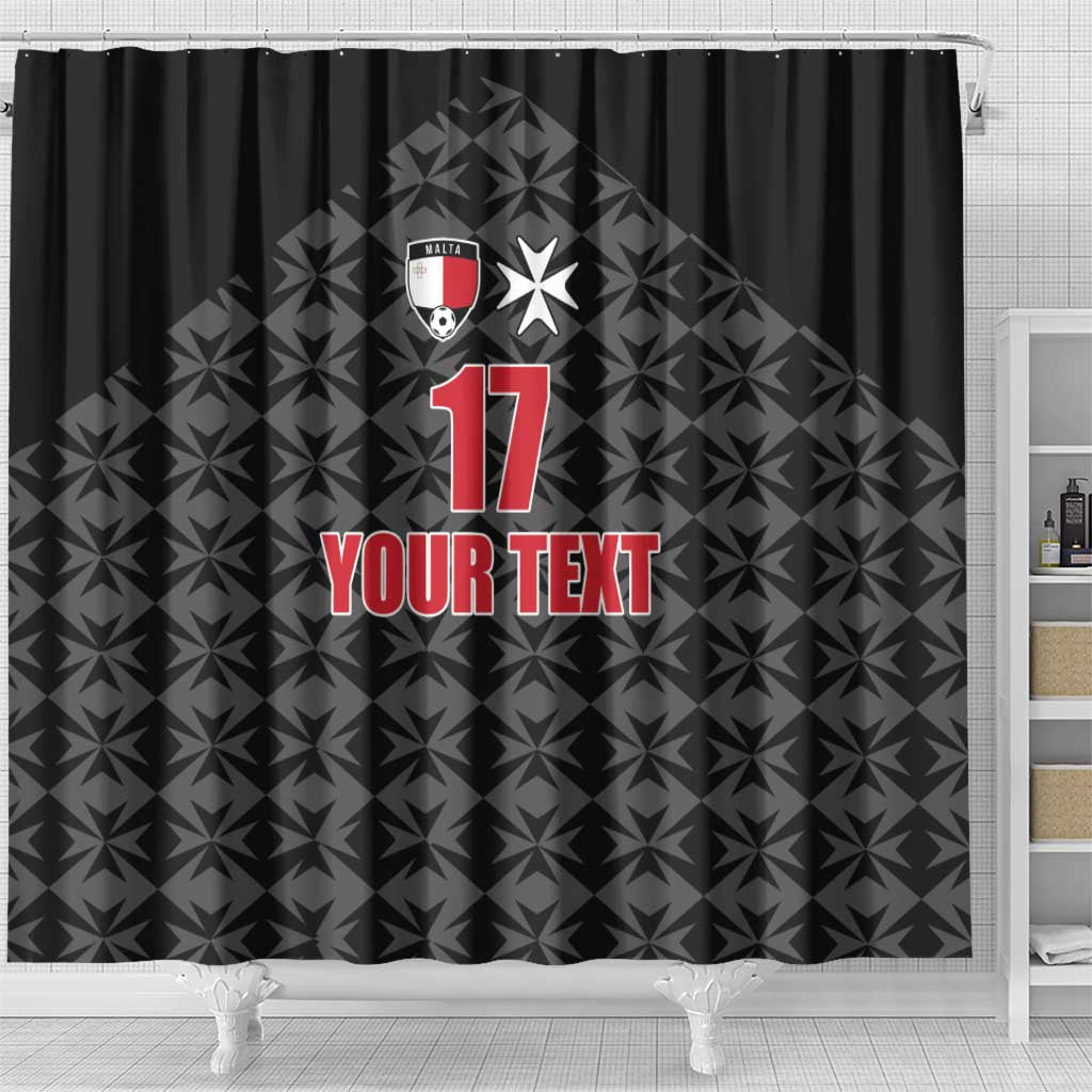 Custom Malta Football Jersey Go Champions Shower Curtain Black Style
