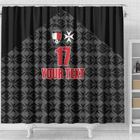 Custom Malta Football Jersey Go Champions Shower Curtain Black Style