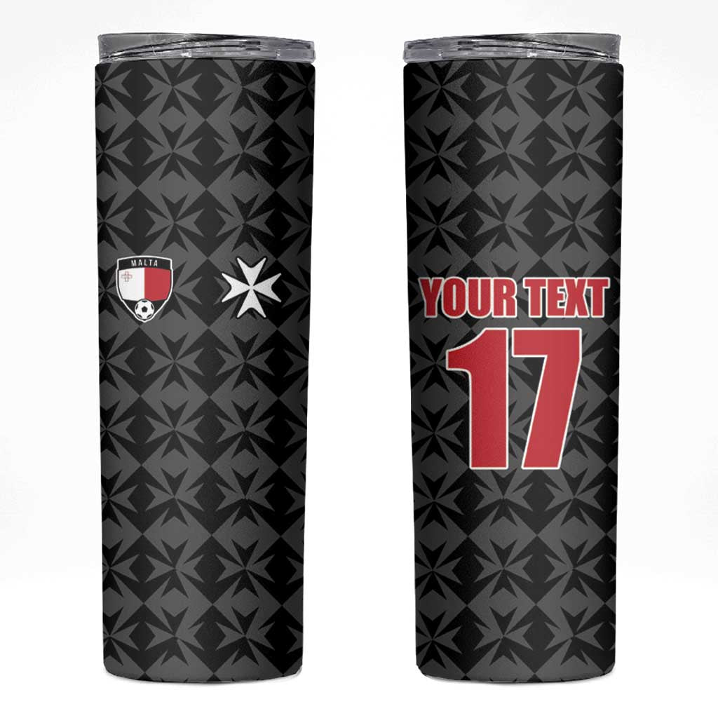 Custom Malta Football Jersey Go Champions Skinny Tumbler Black Style