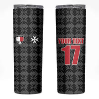 Custom Malta Football Jersey Go Champions Skinny Tumbler Black Style
