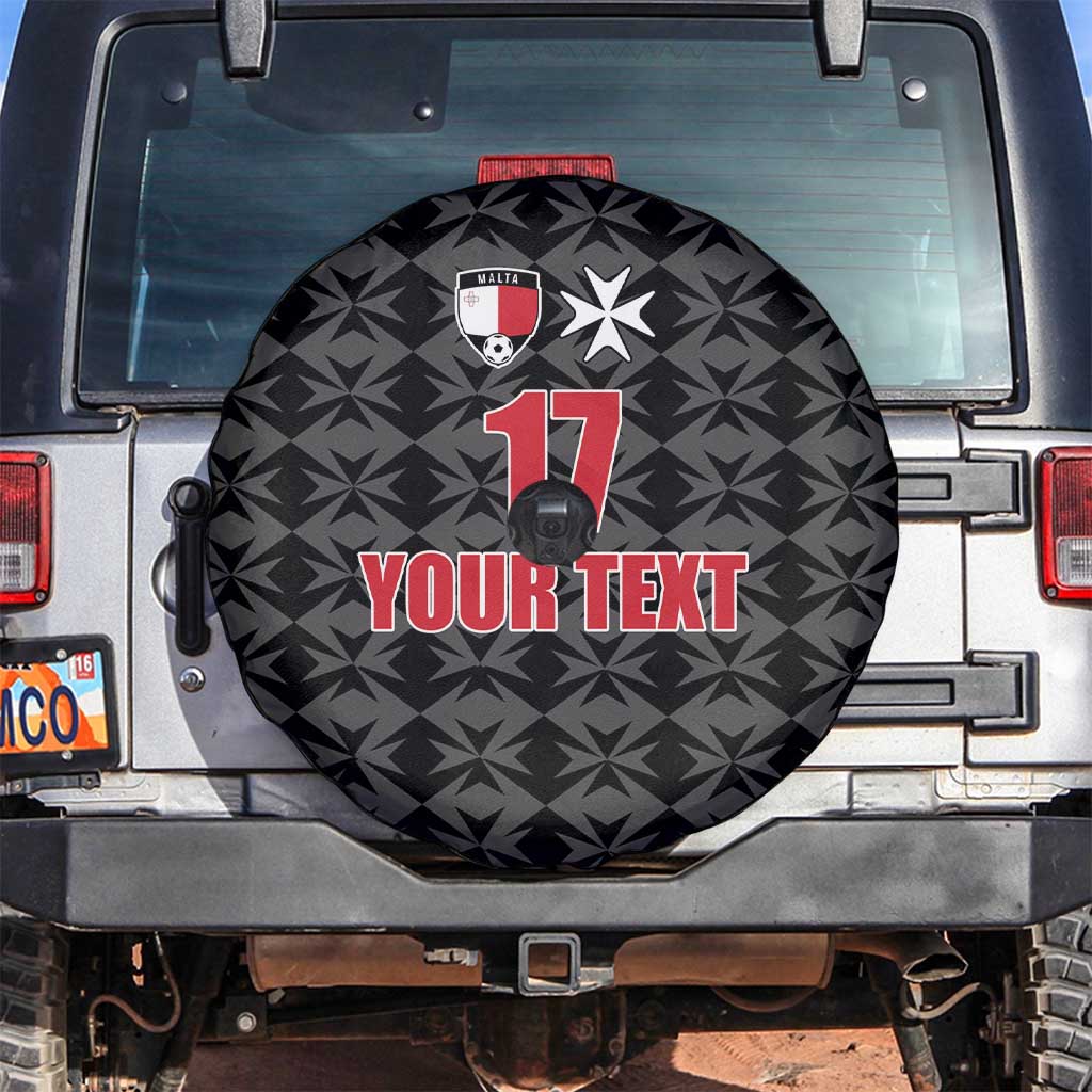 Custom Malta Football Jersey Go Champions Spare Tire Cover Black Style