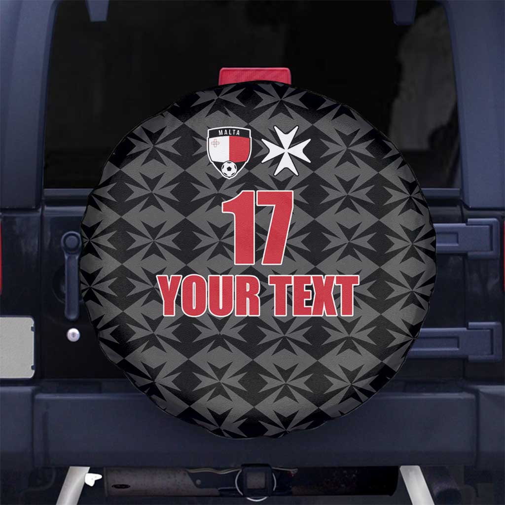 Custom Malta Football Jersey Go Champions Spare Tire Cover Black Style
