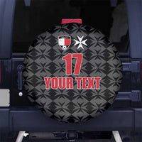 Custom Malta Football Jersey Go Champions Spare Tire Cover Black Style