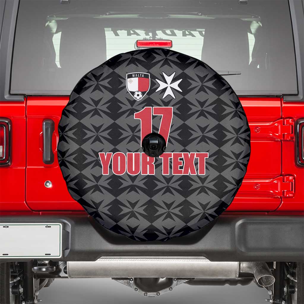Custom Malta Football Jersey Go Champions Spare Tire Cover Black Style