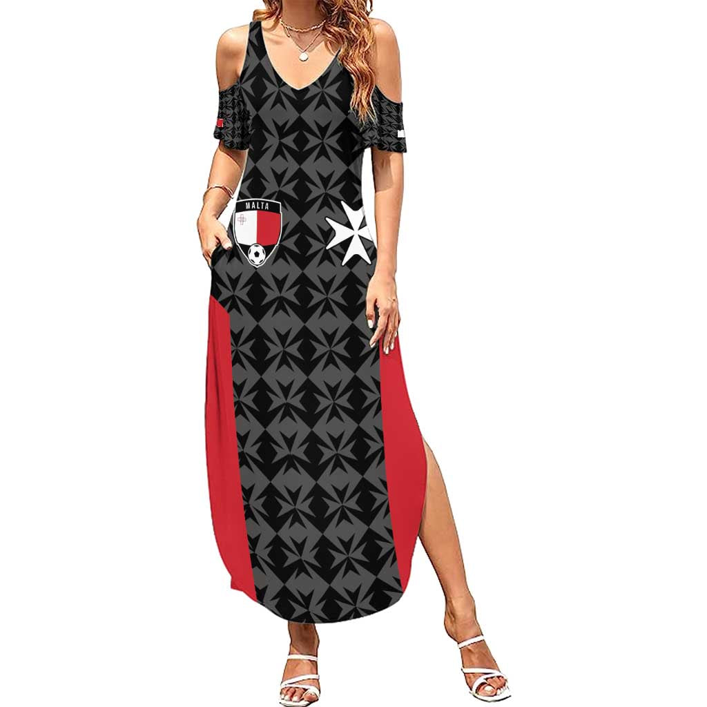 Custom Malta Football Jersey Go Champions Summer Maxi Dress Black Style