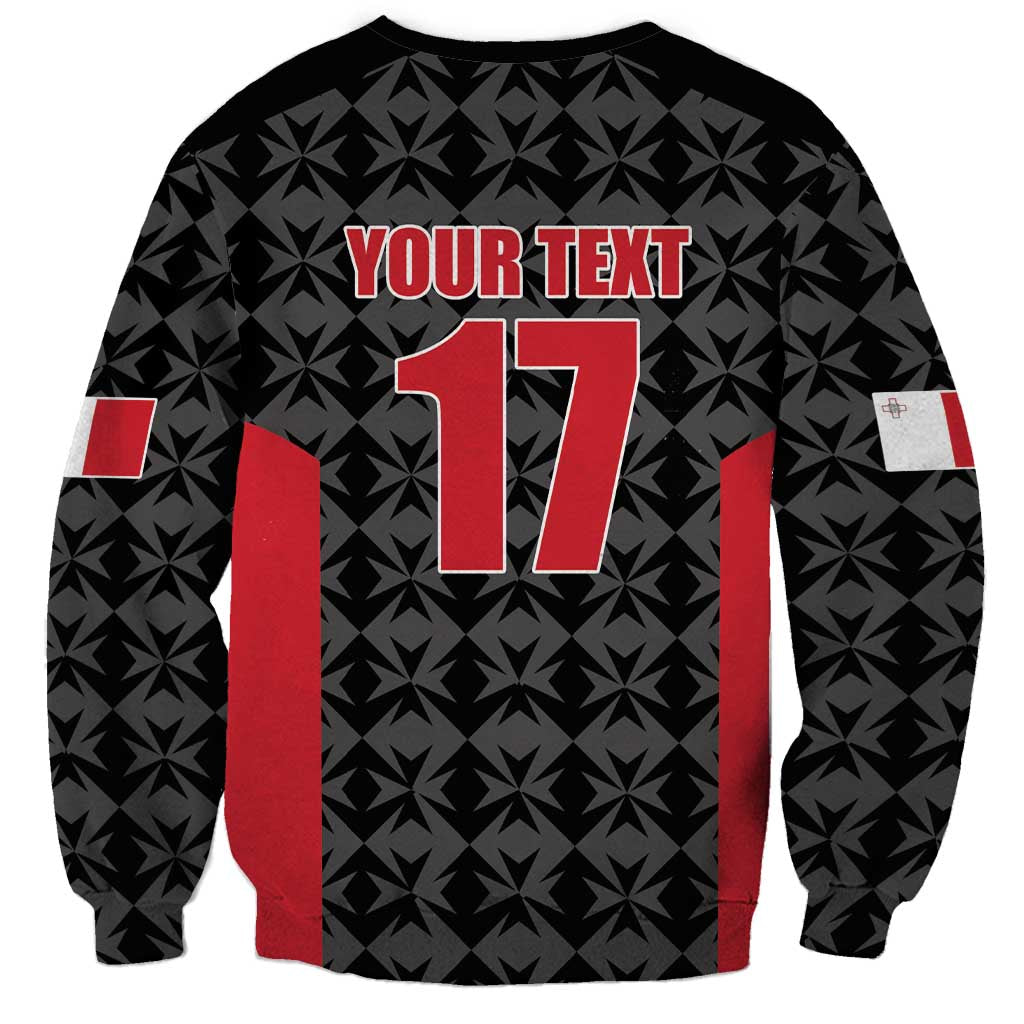 Custom Malta Football Jersey Go Champions Sweatshirt Black Style