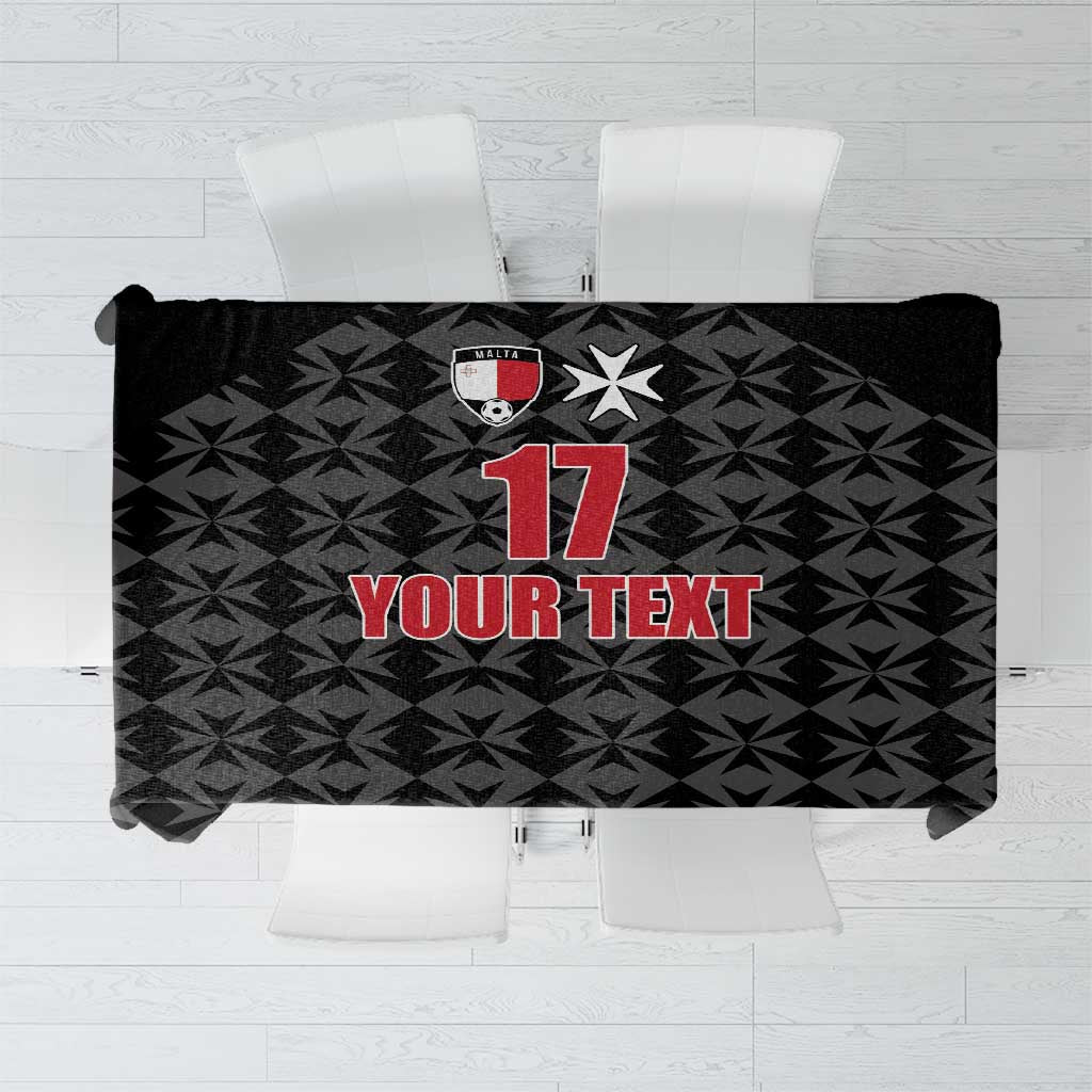 Custom Malta Football Jersey Go Champions Tablecloth Black Style
