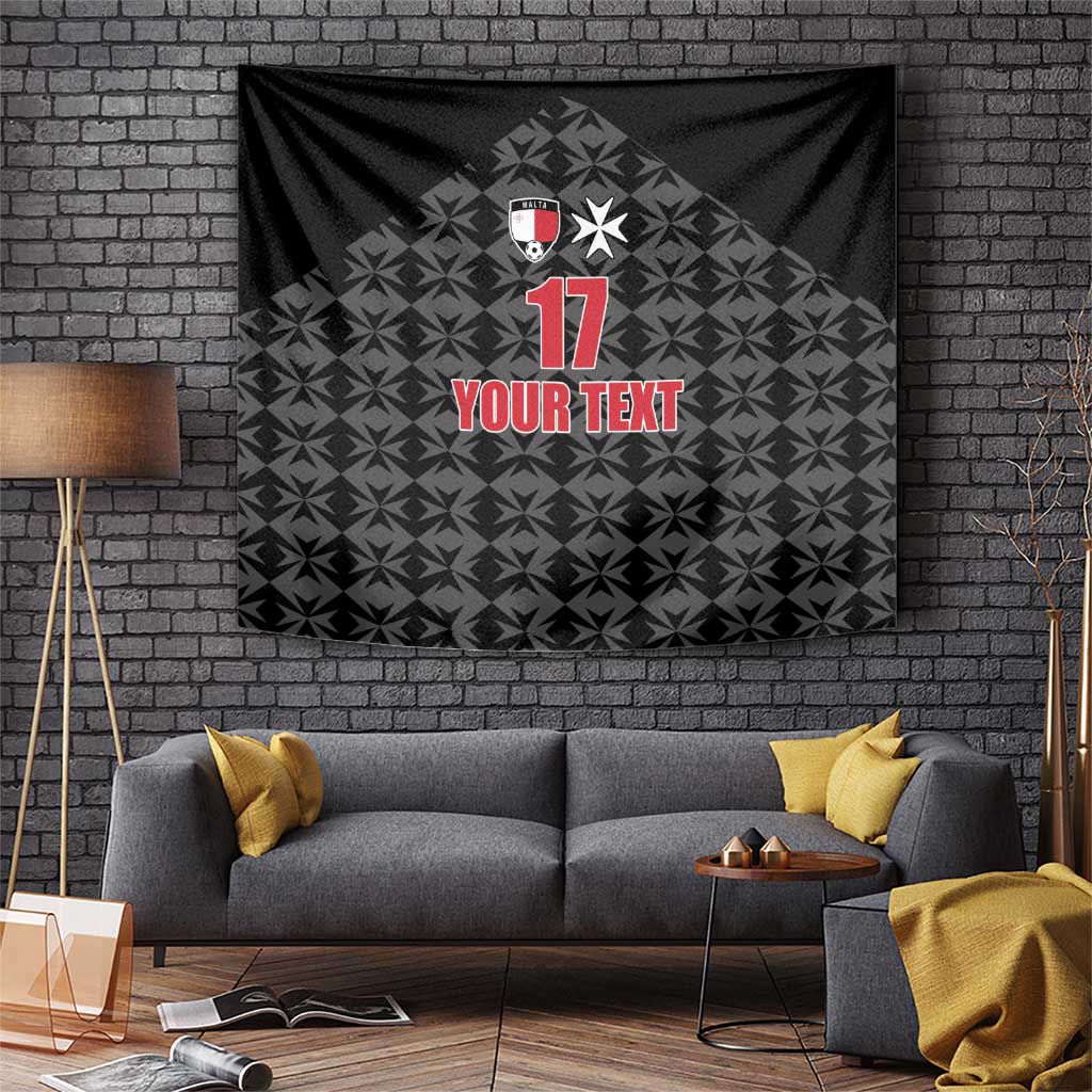 Custom Malta Football Jersey Go Champions Tapestry Black Style