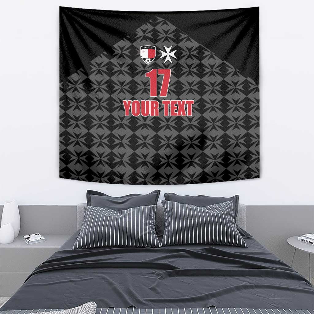 Custom Malta Football Jersey Go Champions Tapestry Black Style