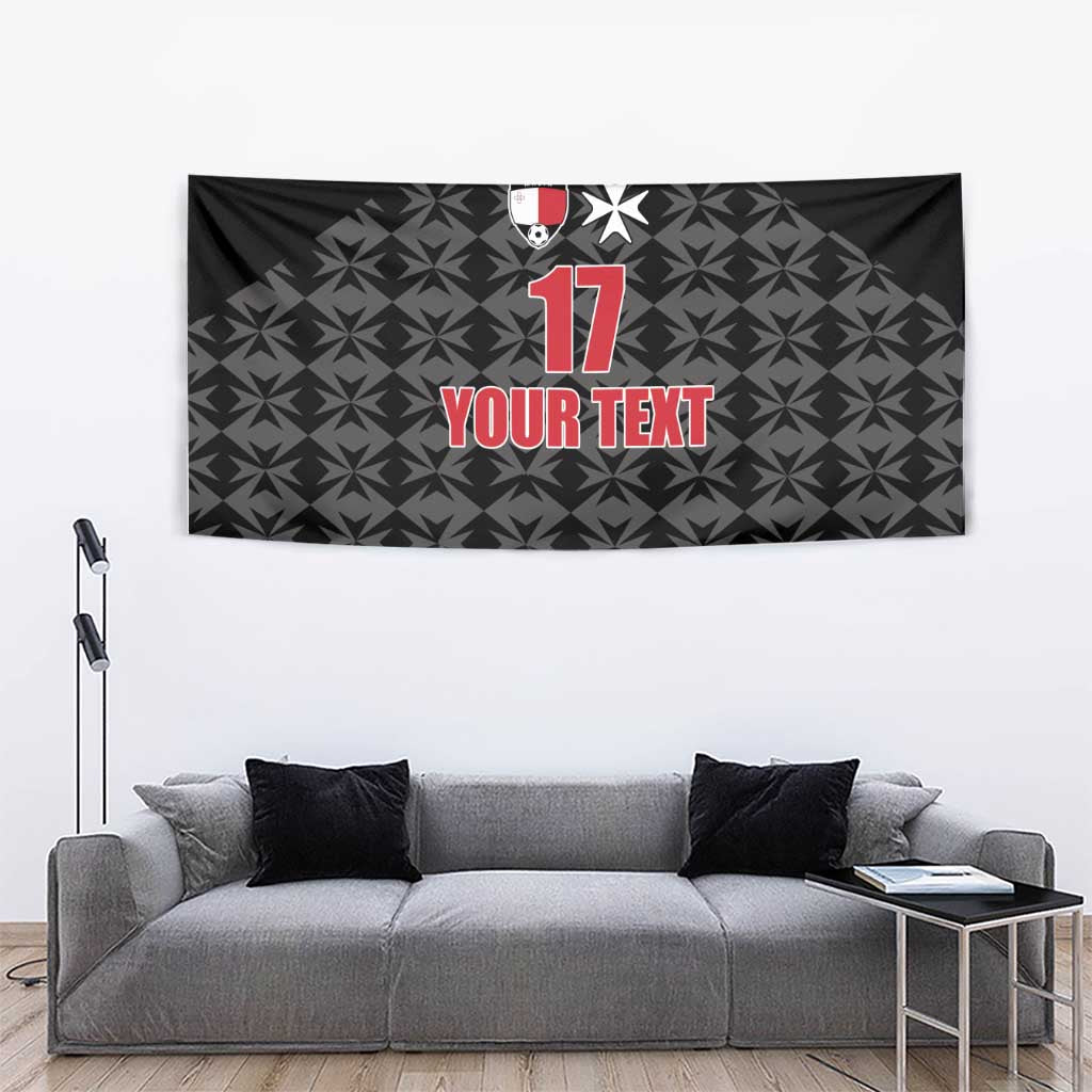Custom Malta Football Jersey Go Champions Tapestry Black Style