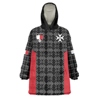 Custom Malta Football Jersey Go Champions Wearable Blanket Hoodie Black Style